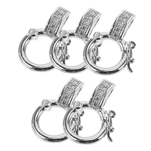 COOPHYA 5st Umrüstschnalle Größer Halskettenketten Reifen Armbänder Perlen-kit Crimpen Schmuckzange Kette Zur Schmuckherstellung Sicherungsperlen Bord Edelsteine Ringe Haken Silver Kupfer von COOPHYA