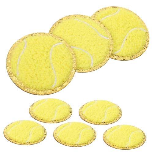 COOPHYA 8St Stickereiflecken Buchstaben-Kleidungsflecken Basketball-Dekorationen Sport-Patches Ball-Patch Dekorations-Patch kompakte Kleiderflicken Aufnäher für Sportbälle Baumwolle Yellow von COOPHYA