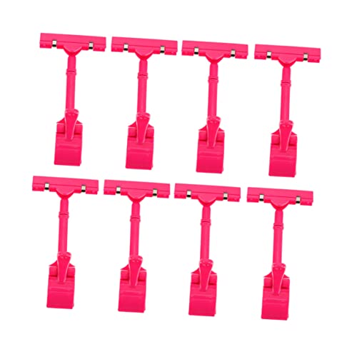 COOPHYA 8st Etikettenclip Regaletiketten Mini-etiketten Etiketten-tags Preisschildklemme Drehbarer Displayclip Clips Anzeigen Doppelkopf-display-clips Etikettenhalterklemme Rosy Plastik von COOPHYA