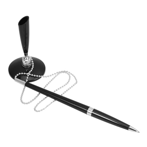 COOPHYA Desktop-Stift kugelschreiber schreibtischzubehör schreibutensilien Business-Stift einziehbar Gadget Bank vertikaler Tischstift Unterschriftenstift des Hotels Rostfreier Stahl Black von COOPHYA