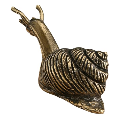 COOPHYA Schneckenornamente aus Messing Miniatur Schnecke Figur Tierfiguren aus Dekor Messingverzierungen Desktop-Messing-Ornament Gold Tee Haustier Geschenk Skulptur von COOPHYA