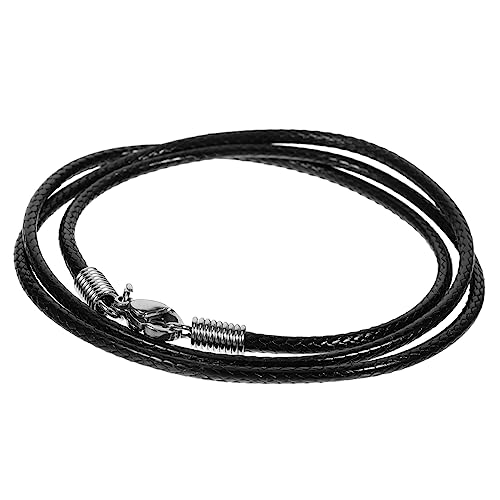 COOPHYA schwarze Kordelkette Frauen Halskette Kugel-Schlüsselanhänger farbige Perlen Armband Draht Halskettenketten bracelet handschelle Halskette Seil Wachsschnur mit Verschluss Metall von COOPHYA