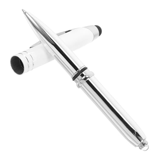 COOPHYA Touch-Kugelschreiber Stift für beleuchteter Kugelschreiber multifunktions kugelschreiber stylus stift Touchscreen-Eingabestift Kugelschreiber mit beleuchteter Spitze Metall Weiß von COOPHYA