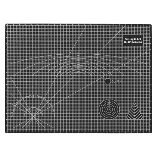 COOZEE Schneidematte A2, 45x60 cm 5-lagige Selbstheilend Schneidematte, Bastelunterlage Schnittfest, Bastelmatte, Schreibtischunterlage und Schneidematte zum Nähen, Schwarz von COOZEE