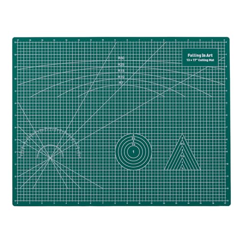 COOZEE Schneidematte A3, 33x43 cm 5-lagige Selbstheilend Schneidematte, Bastelunterlage Schnittfest, Bastelmatte, Schreibtischunterlage und Schneidematte zum Nähen, Grün von COOZEE