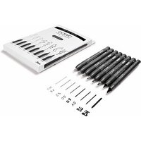 COPIC® Multiliner Fineliner schwarz 0.05 + 0.1 + 0.3 + 0.5 + 0.8 + 1.0 + BS + BM mm, 8 St. von COPIC®