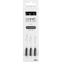 COPIC® Multiliner Fineliner schwarz 0.05 + 0.1 + 0.3 mm, 3 St. von COPIC®