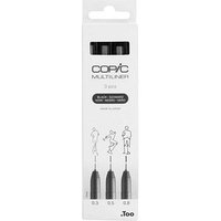 COPIC® Multiliner Fineliner schwarz 0.3 + 0.5 + 0.8 mm, 3 St. von COPIC®