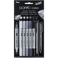 COPIC® ciao "5+1"-Sets Layoutmarker-Set grau 1,0 + 6,0 mm, 6 St. von COPIC®