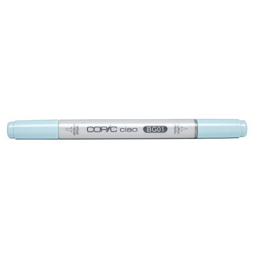 COPIC Ciao Marker Typ BG - 01, Aqua Blue, vielseitiger Layoutmarker, mit einer mittelbreiten und einer Brush-Spitze von Copic