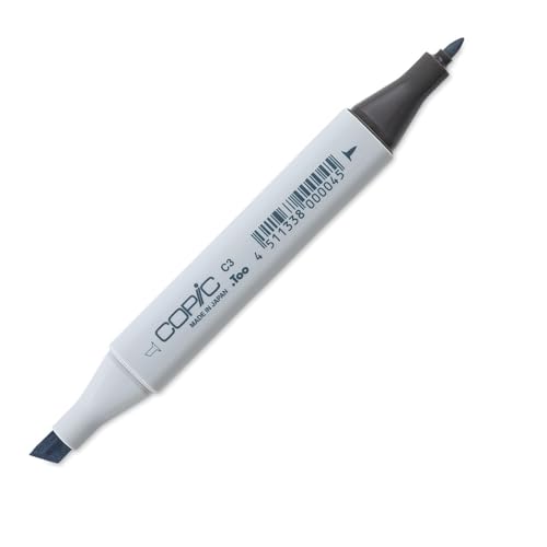 COPIC Classic Marker Typ C - 3, cool gray No. 3, professioneller Layoutmarker, mit einer breiten und einer feinen Spitze von Copic