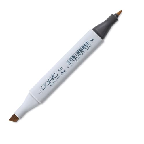 COPIC Classic Marker Typ E - 31, Brick Beige, professioneller Layoutmarker, mit einer breiten und einer feinen Spitze von Copic