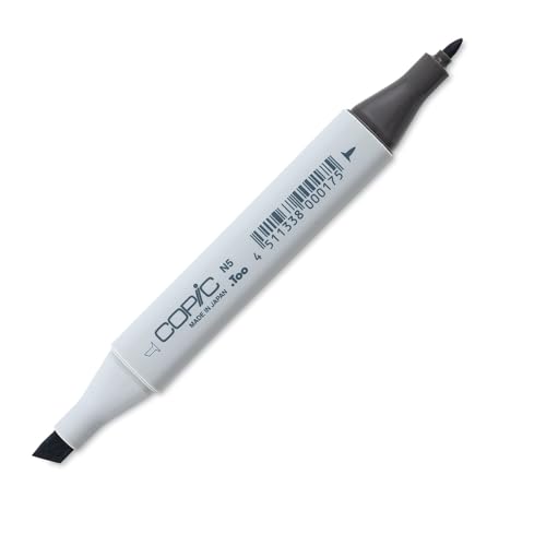 COPIC Classic Marker Typ N - 5, neutral gray No. 5, professioneller Layoutmarker, mit einer breiten und einer feinen Spitze von Copic