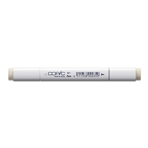 COPIC Classic Marker Typ W - 1, warm gray No. 1, professioneller Layoutmarker, mit einer breiten und einer feinen Spitze von Copic