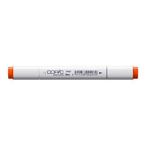 COPIC Classic Marker Typ YR - 07, Cadmium Orange, professioneller Layoutmarker, mit einer breiten und einer feinen Spitze von Copic