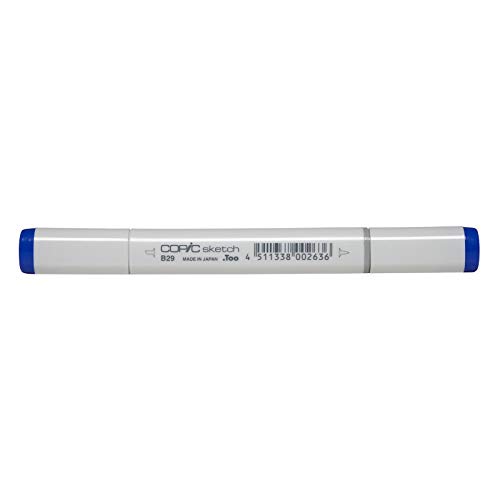 COPIC Sketch Marker Typ B - 29, Ultramarine, professioneller Pinselmarker, mit einer Super-Brush-Spitze und einer Medium-Broad-Spitze von Copic