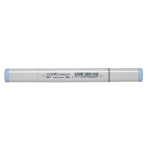 COPIC Sketch Marker Typ B - 91, Pale Grayish Blue, professioneller Pinselmarker, mit einer Super-Brush-Spitze und einer Medium-Broad-Spitze von Copic