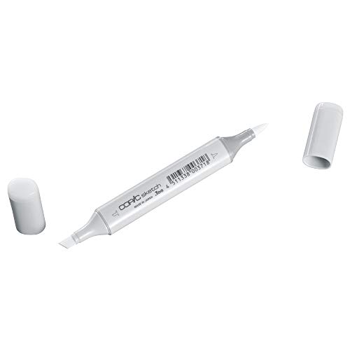 COPIC Sketch Marker Typ W - 7, warm gray No. 7, professioneller Pinselmarker, mit einer Super-Brush-Spitze und einer Medium-Broad-Spitze von Copic