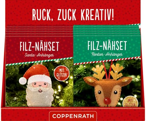 Filz-Nähsets Weihnachts-Anhänger: Santa / Rentier von COPPENRATH, MÜNSTER