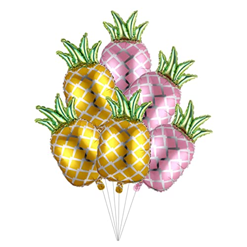 6 Stück 1 Satz Ananas-folienballons Fruchtdekor Dekoration Für Kindergeburtstage Helium-fruchtballons Hawaiianische Partyartikel Hawaiianische Partyballons Ballongas Aluminiumfolie CORHAD von CORHAD