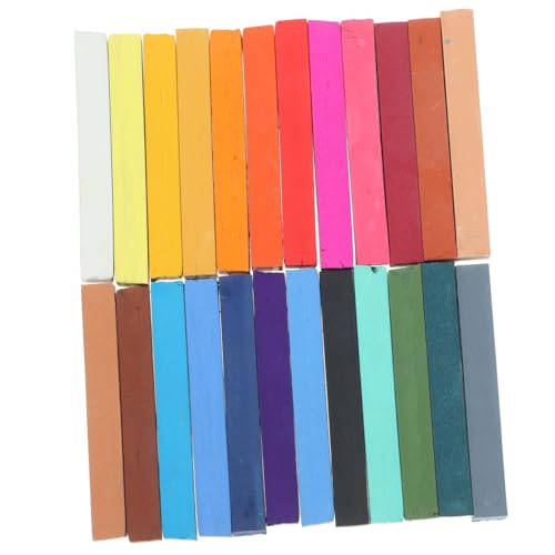 CORHAD 1 Packung 24 Kreideabdeckung 24 Farben Kreidepastell Quadratische Kreidepaste Kunstkreidepastelle Weiche Kreidepastelle Wasserlösliche Kreide Kreidekreide Zeichnen Colorful von CORHAD