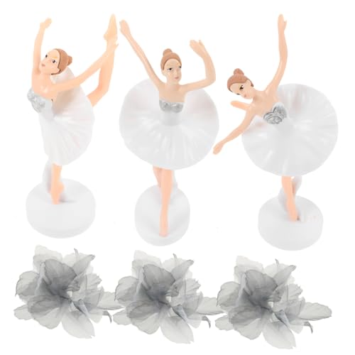 CORHAD 1 Satz 6 Stk Ballettmädchen-ornamente Kuchendekoration Ballerina-statue Figur Einer Balletttänzerin Auto-cupcake-topper Autodekoration Feenfiguren Für Kuchen Gittergewebe Weiß von CORHAD