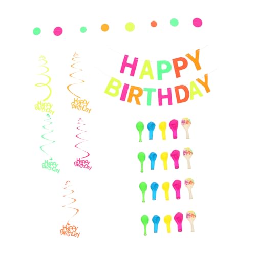 CORHAD 1 Set Ballon Dekorationsset Gepunktete Luftballons Figur Modell Wandbehang Zubehör Happy Birthday Ballon Lustige Aufkleber Hochzeitsdeko Neon Geburtstagsparty von CORHAD