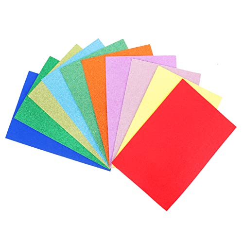 CORHAD 10 Blätter Paillettenschwammpapier Karton farbig Glitzerpapier basteln Farbkarton die schule de bastelmaterial A4-Glitzerkartonpapier A4-Glitzerpapier zur Dekoration Eva-Papier von CORHAD