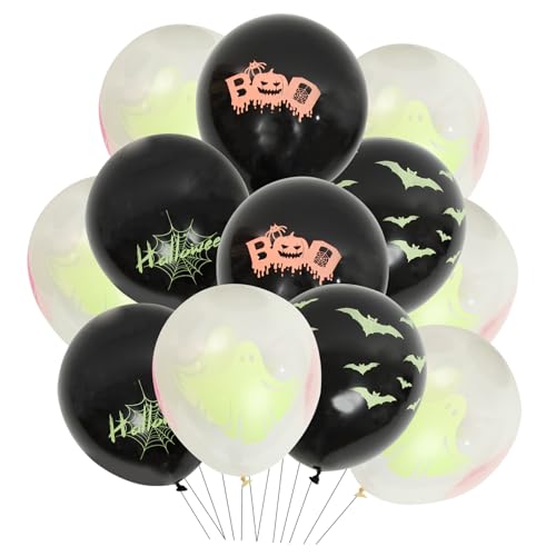 CORHAD 100 Stück Fluoreszierende Halloween Luftballons Halloween Geister Luftballons Halloween Luftballons Requisiten Halloween Partygeschenke Dekorativer Ballon Halloween Party von CORHAD