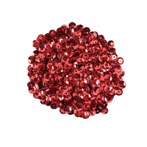 CORHAD 1000 Stück Rote Runde Pailletten 6 Mm Für DIY Nähen Und Basteln Glitzernde Accessoires Für Hochzeit Kleidung Schuhe Und Taschen von CORHAD