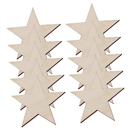 CORHAD 100St hölzernes Pentagramm DIY Sterndekor Strumpffüller ebt bastelmaterial für kinder bastelsets für kinder bastel material craft unfertige Holzspäne Holzscheibe selber malen von CORHAD