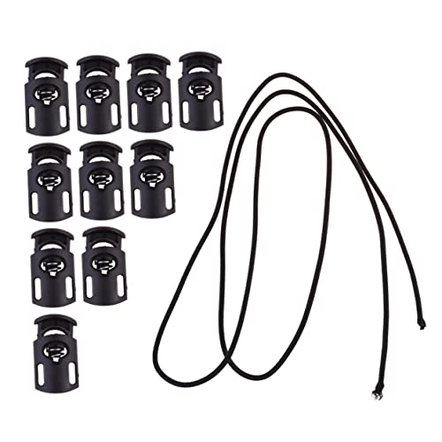 CORHAD 10St Federknopf seilspanner zelte kordelstopper zeltbahn jogginghose hose Seil-Schnur-Schlösser-Clip Federverschluss Befestigungsschnalle gefedert Federschnalle Spannschnalle Black von CORHAD