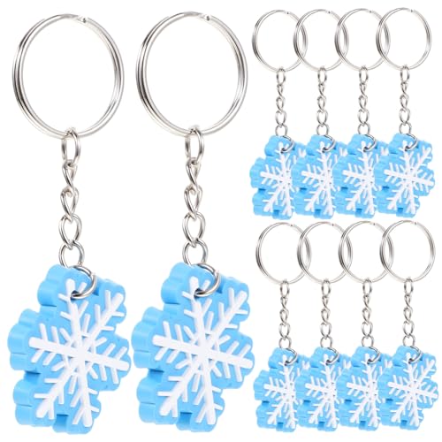 CORHAD 10St Schneeflocken-Schlüsselanhänger Weihnachts-Schlüsselanhänger Kette Spiel Zubehör weihnachtsdeko christmas decorations Rucksack-Anhänger Schlüsselanhänger-Anhänger PVC Sky-blue von CORHAD