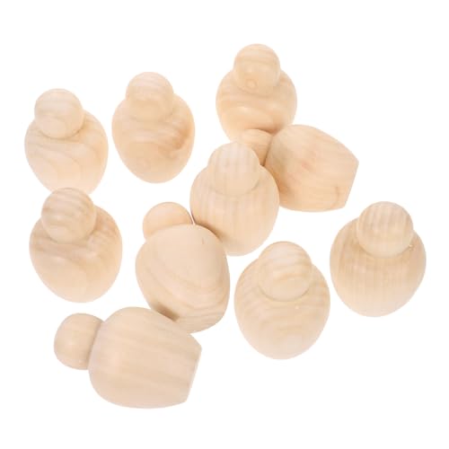 CORHAD 10st Dekorative Puppenkörper Miniaturen Unvollendete Peg-puppen Unbemalte Peg-puppen Minispielzeug Für Kinder Kunsthandwerk Für Kinder Miniatur-zeug Kinder Dekor Mini-puppen Holz von CORHAD