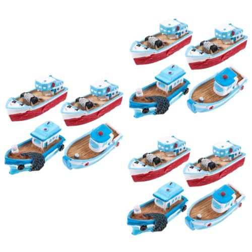 CORHAD 12 STK Fischerbootverzierungen Mini-Segelboot Meeresdekor -Kuchendekorationen Desktop-Boot offic cutermesserser Ship Spielzeug Fischerboot aus Harz Fischerboot für den Desktop von CORHAD