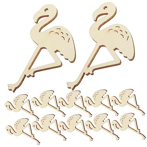 CORHAD 12 Stück Holzausschnitte flamingoförmige ausgeschnittene handwerke Flamingo-Tags Flamingo-Geschenkanhänger holzfiguren holzdeko Pflanzendekor holzhandwerk hölzerne Ornamente Bambus von CORHAD