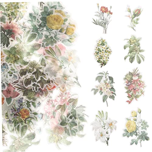 CORHAD 120St Vintage Blumen Aufkleber Scrapbook-Aufkleber Jahrgang Planer-Journal-Label Sammelalbum Scrapbooking Sticker Scrapbook Stickers Album-Aufkleber DIY-Scrapbooking-Aufkleber PVC von CORHAD