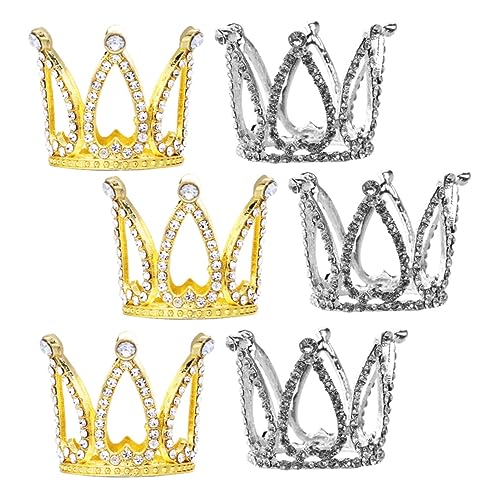 CORHAD 18 Stk Kronenkuchen Dekorieren Kuchen Tiara Hochzeitsblumendekorationen Kuchenperle Kuchen Krone Babykrone Goldene Tiara Strass Kuchen Kronenkuchen Schmücken Mini-krone Metall von CORHAD