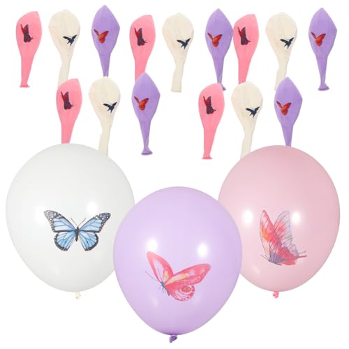 CORHAD 18 Stk Schmetterlings-partyballons Aufblasbare Cartoon-ballons Schmetterlingsballons Latexballons Bedrucken Aufblasbare Latexballons Ballons Ornamente Rosa Emulsion von CORHAD