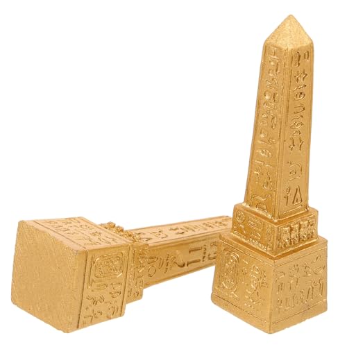 CORHAD Obelisk Ägyptisches 2 Stück -Obelisk-Statue Kunstharz altes Ägypten Wahrzeichen Sammlerstück von CORHAD