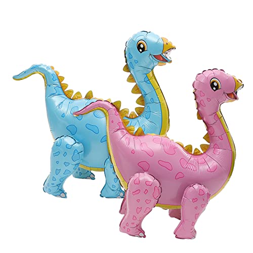 CORHAD 2 Stück Dinosaurier Luftballons Aus Aluminiumfolie Folienballons Für Kindergeburtstage Bunte Dekoration Für Kinderpartys Helium Geeignet von CORHAD