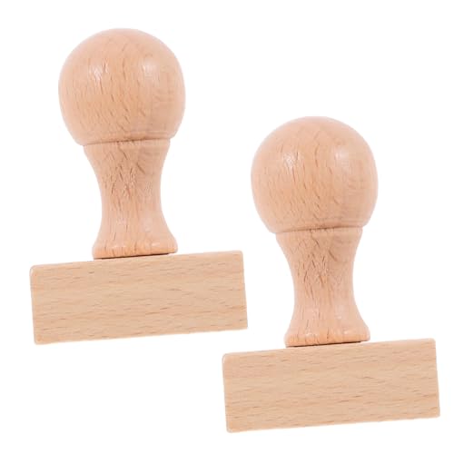 CORHAD 2 Stück Holzstempel DIY Stempel Holzstempel Scrapbooking Stempel DIY Holzstempel Holzsiegel Unvollendete Mini Holzstempel Leere Holzsiegel von CORHAD