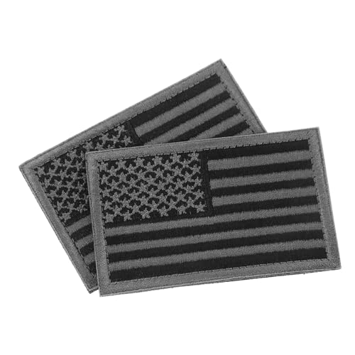 CORHAD 2 Stück Selbstklebende Taktische Flaggen Aufnäher Anthrazit Militäruniform Emblem Für Weste Hut Und Rucksack Reflektierende Amerikanische Flagge Für Einsatzkräfte von CORHAD