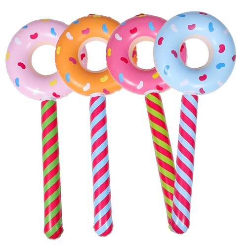 CORHAD 20 Stk Aufblasbarer Donut-stick Aufblasbare Süßigkeitenballons Lollipop-partydekorationen Donut-kostüm Für Kinder Lutscher Aufblasbarer Stock Süßigkeiten-partygeschenke Krapfen Pvc von CORHAD