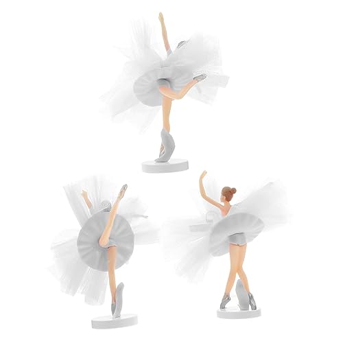 CORHAD 3 Sätze Kuchendekoration Romantische Kuchen Auswählen Ballerina-topper Figuren Ornamente Hochzeitsdekoration Für Tänzer-ornamente Mädchen Kuchen Topper Weiß Pvc von CORHAD