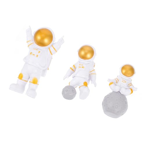 CORHAD 3st Astronauten-ornamente Grußkarten Mit Getrockneten Blumen Desktop-astronauten Astronautenstatue Astronauten-miniatur Astronauten-skulptur Weltraum Kuchen Pvc Golden von CORHAD