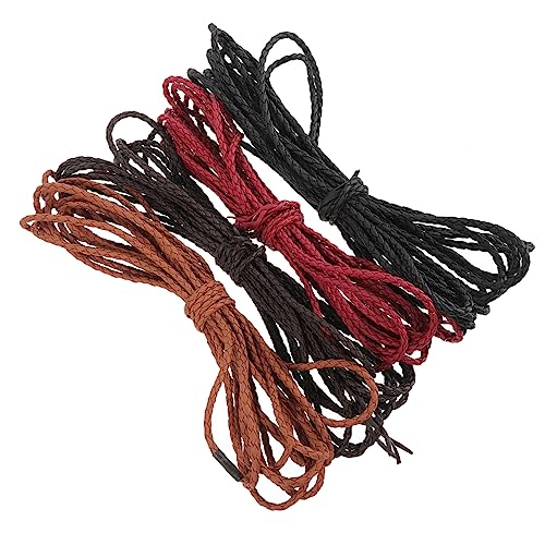 CORHAD 4 Stück Armband Lederschnüre bastelmaterial bastel Materialien Lederbänder für DIY Schmuck Anschlüsse Perlen für Armbänder Armband geflochtenes Seil geflochtenes Lederband PU-Leder von CORHAD