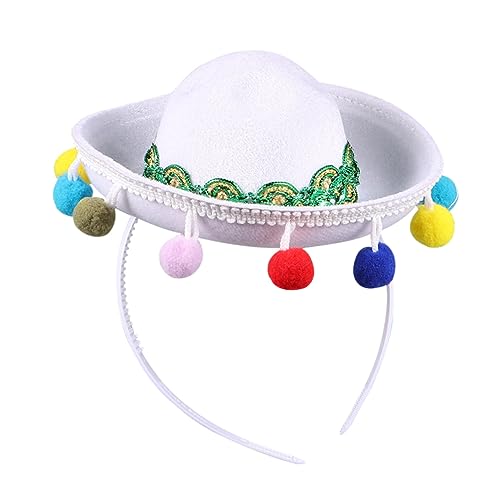 CORHAD 4 Stück Mexikanische Hüte Haarreifen Mexiko-Hut Sombrero-Stirnbänder festlicher Strohhut mexikanischer Hut haircharm haaraccessoires cul Hut Haarreif Hut im mexikanischen Volksstil von CORHAD