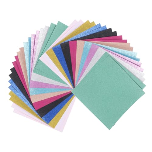 CORHAD 40 Blätter Glitzerkarton kreativpapier paketpapier einpackpapier Glitzerpapierbogen Geschenkpapier Kartonpapier Pergamentpapier farbiger Karton farbiges Bastelpapier buntes Papier von CORHAD