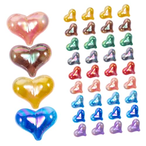 CORHAD 40St Liebe Perlen Abstandshalter aus Acryl Valentinstag lose Perlen Herz-Spacer-Anhänger bastelzeug handwerkskunst bead set acrylperle selber machen Acrylperlen zum selber basteln von CORHAD